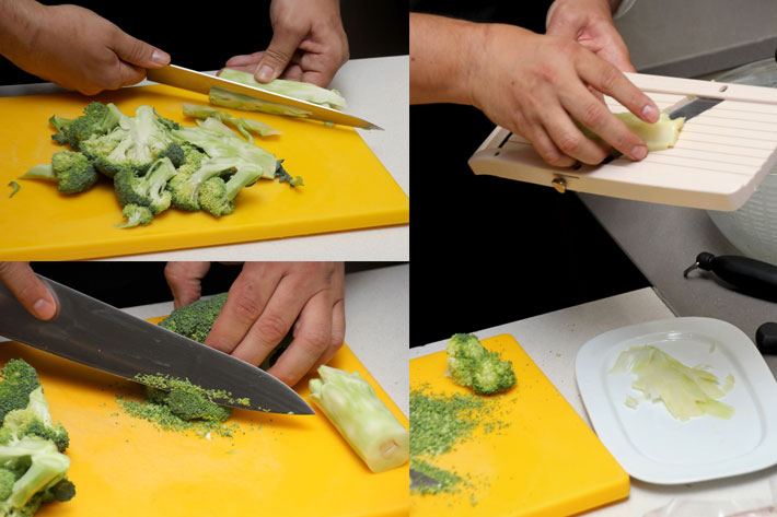 PREPARACIÓN DEL BRÓCOLI EN PAPARDELLE Y COUS COUS DE BRÓCOLI